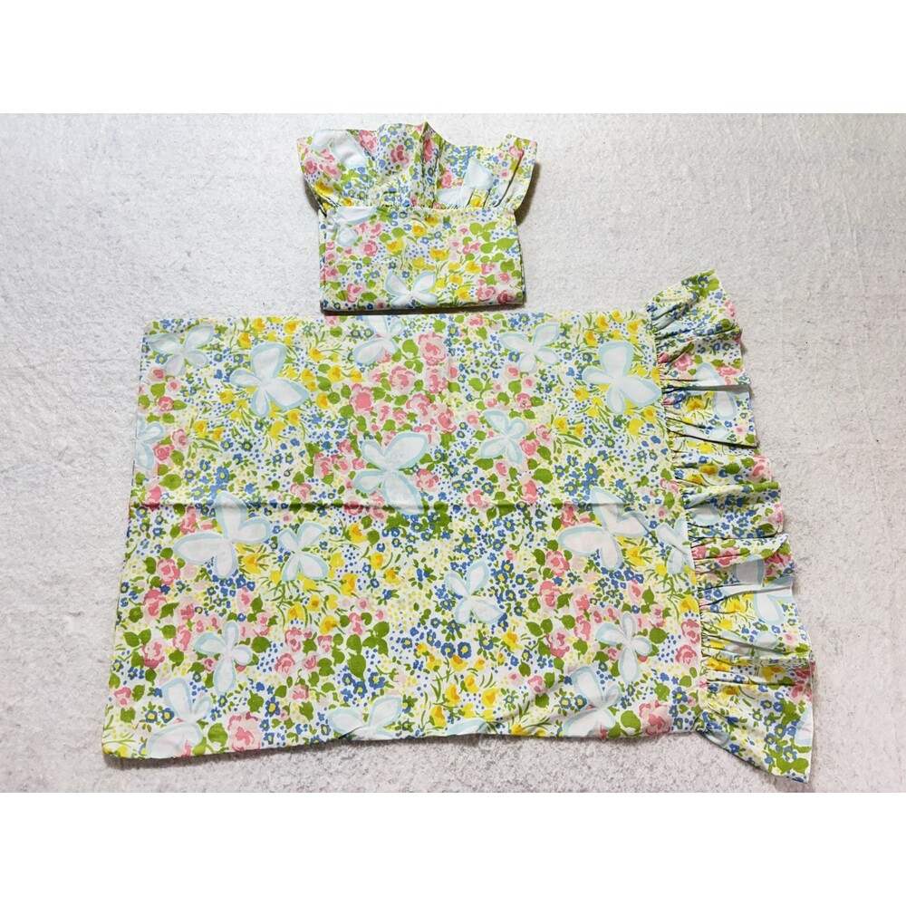 2x 1970’s Vintage SPRINGMAID Standard Floral Pillowcase Wild Flower Retro Mod